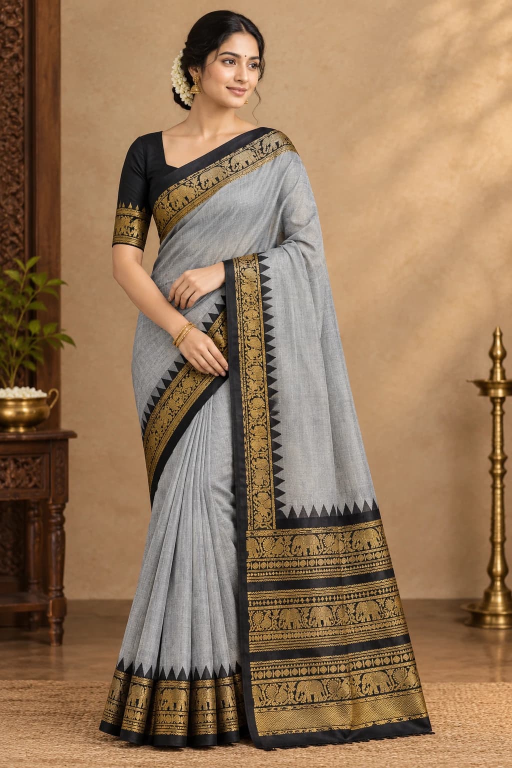 CHETTINADU COTTON SAREE Double Border Weaving Saree Pure Cotton 🔥