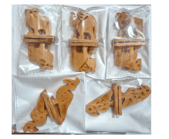 Wooden Plain Animal Set Khilona