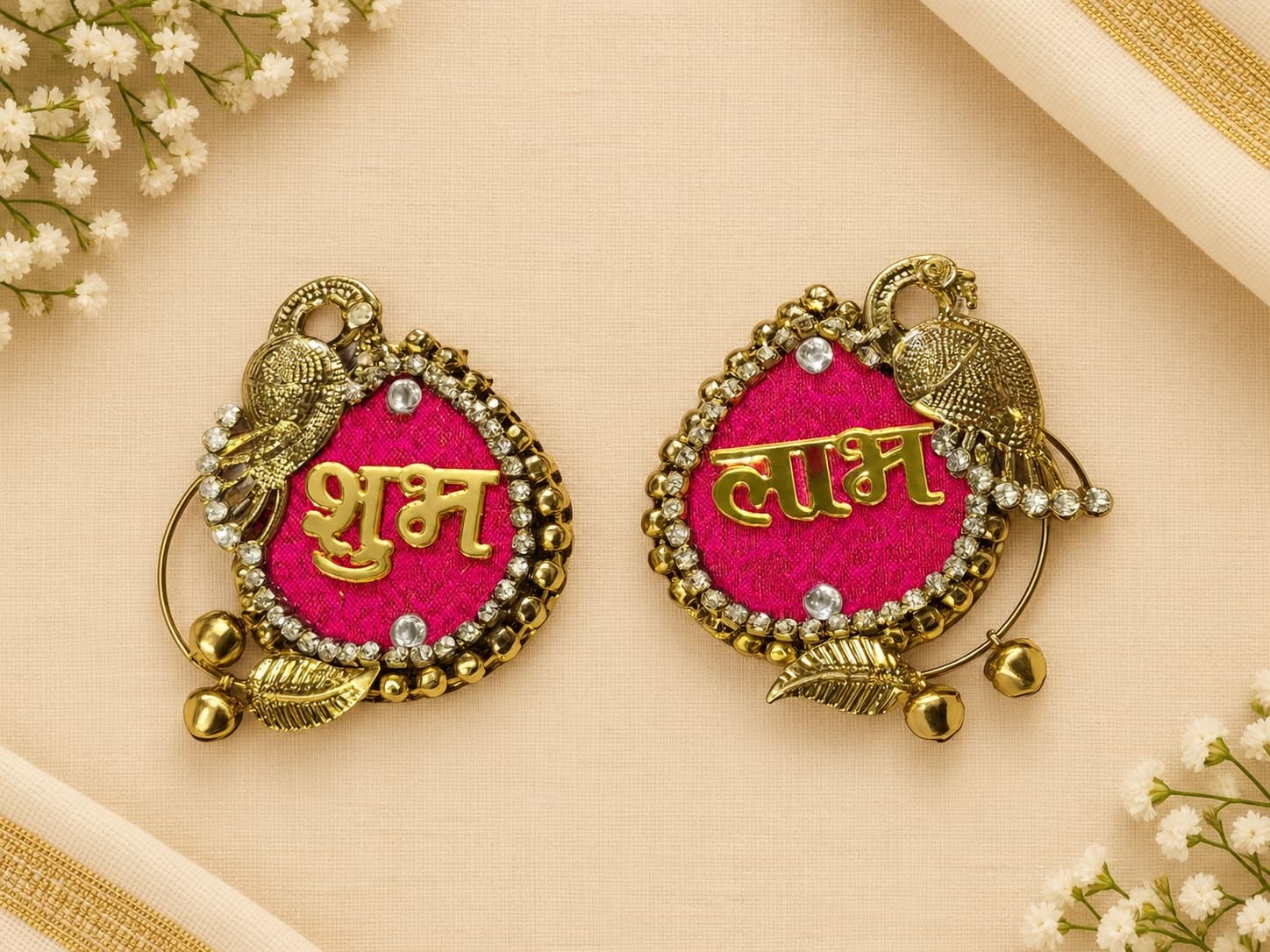 Peacock Velvet Shubh Labh Hanging