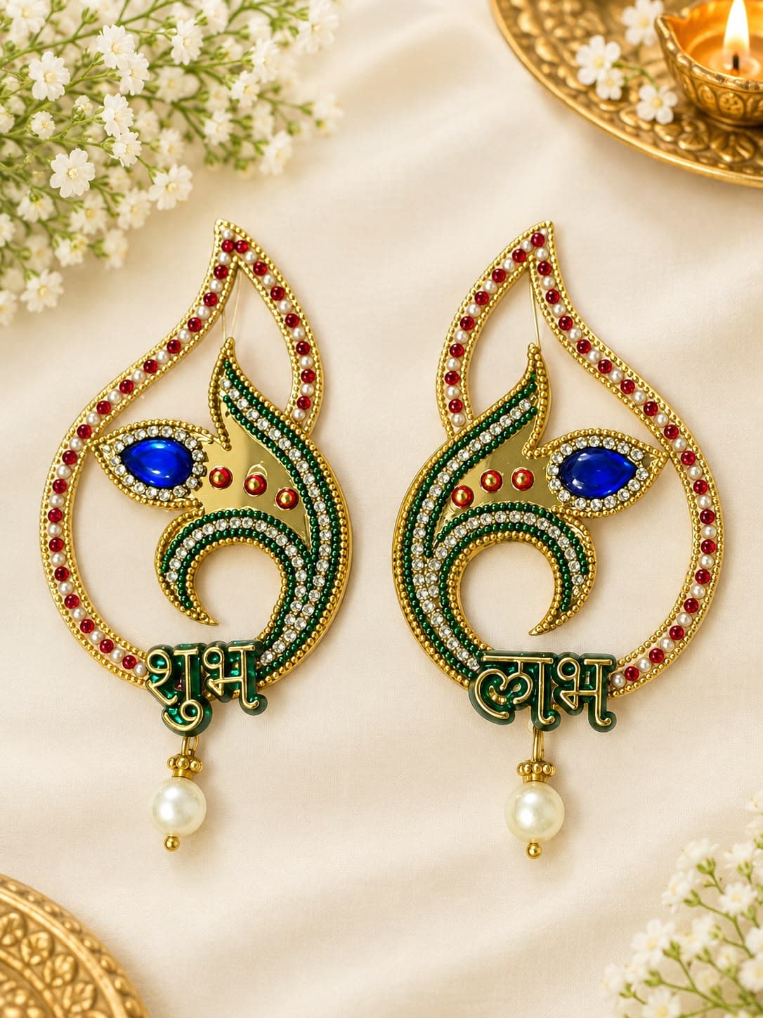 Peacock Flame Shubh Labh Hanging